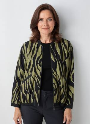 Blouson col v vert FRANCK ANNA femme