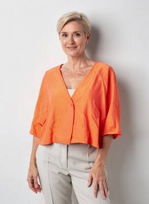 Veste casual coupe droite orange FRANCK ANNA femme
