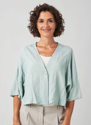 Veste casual coupe droite vert FRANCK ANNA femme