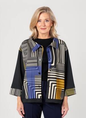 Veste casual coupe droite noir FRANCK ANNA femme