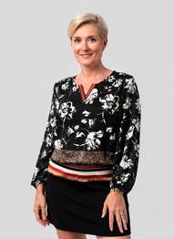 Blouse tissage popeline manches longues noir PAUSE CAFE femme