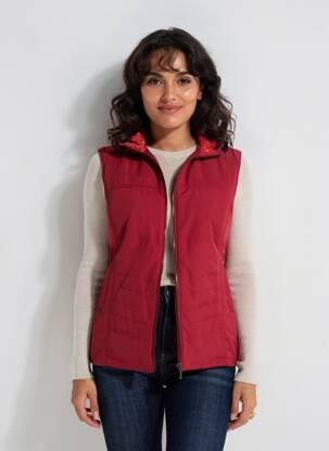 Doudoune poches sans capuche rouge AGATHE & LOUISE femme