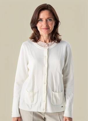 Gilet manches longues col rond beige FELINO femme