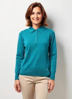 Pull stretch manches longues vert FELINO femme