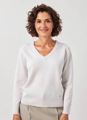 Pull col v manches longues gris FELINO femme