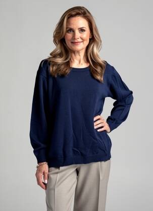 Pull stretch manches longues bleu FELINO femme