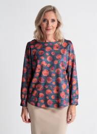 Pull coupe droite manches longues gris FELINO femme