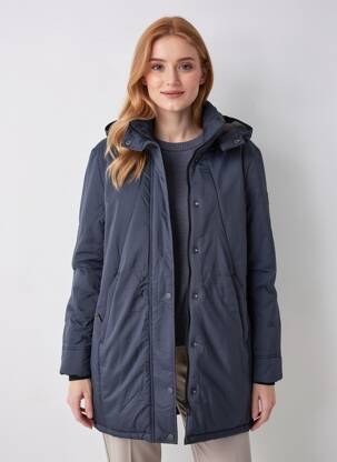 Doudoune poches a capuche bleu TIMEZONE femme