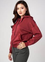 Veste casual col rond rouge TIMEZONE femme