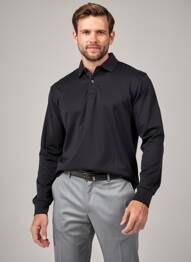 Polo manches longues manches longues noir TBS homme