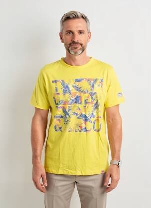 T-shirt coupe cintrée manches courtes jaune TIMEZONE homme