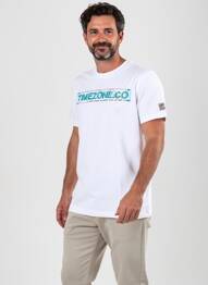 T-shirt stretch manches courtes blanc TIMEZONE homme
