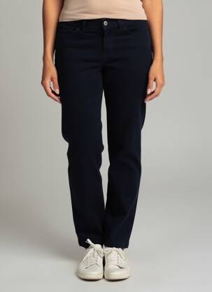 Pantalon droit stretch taille normale bleu SAINT JAMES femme