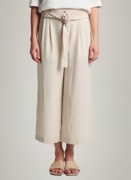 Pantacourt taille haute taille haute beige ONLY femme