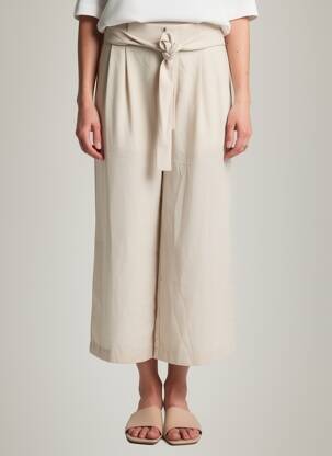 Pantacourt taille haute taille haute beige ONLY femme