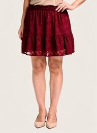 Jupe courte coupe évasée rouge LILI & LALA femme
