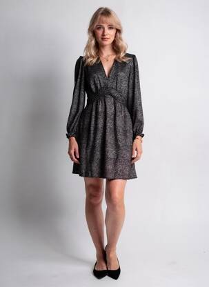 Robe courte manches longues manches longues argent MAELLE femme