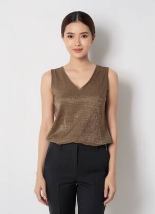 Top stretch sans manche or AKOZ DE TOI femme