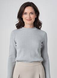 Pull tissage chiné manches longues gris FELINO femme