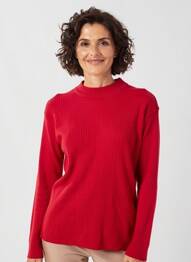 Pull stretch manches longues rouge FELINO femme