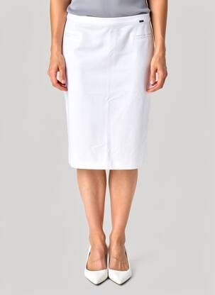 Jupe mi-longue taille à pinces blanc FELINO femme