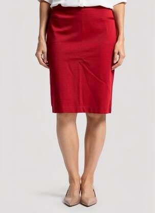 Jupe mi-longue stretch rouge FELINO femme