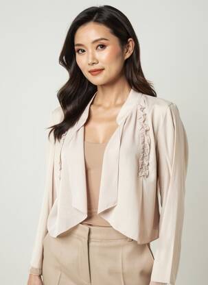 Veste chic col v beige ENJOY femme
