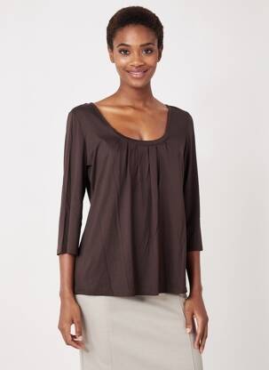 T-shirt manches 3/4 manches 3/4 marron CLAUDIA GIL femme