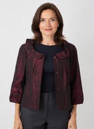 Veste chic fermeture boutonnée sur le devant rouge QUATTRO femme