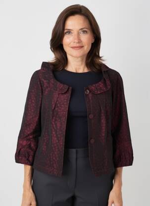 Veste chic fermeture boutonnée sur le devant rouge QUATTRO femme