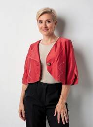Boléro effet matière satinée rouge QUATTRO femme