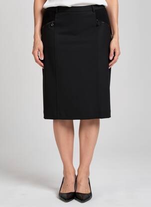 Jupe mi-longue coupe droite noir PAUPORTÉ femme