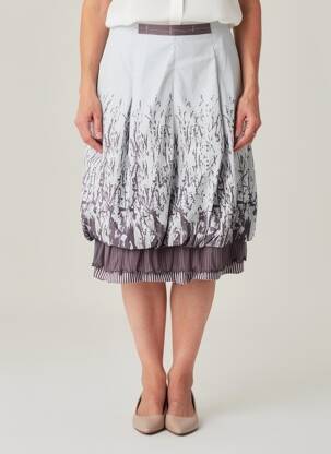 Jupe mi-longue fermeture zip latéral gris ALL BEAUTIFUL femme