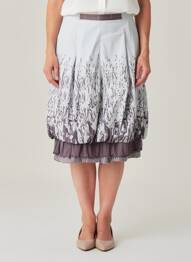 Jupe mi-longue fermeture zip latéral gris ALL BEAUTIFUL femme