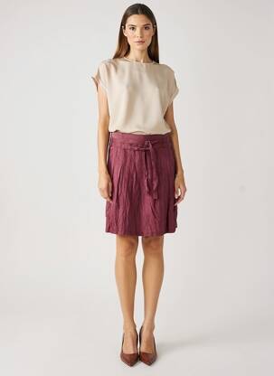 Jupe courte taille à pinces rouge DIPLODOCUS femme
