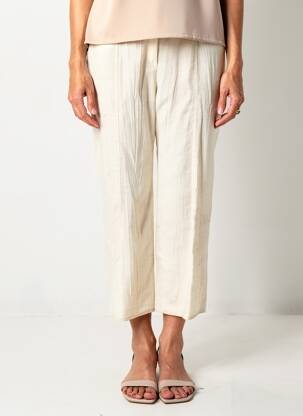 Pantacourt taille haute taille haute beige PAUPORTÉ femme