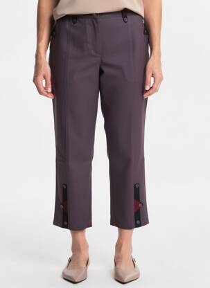 Pantalon 7/8 tissage popeline taille normale rouge JAC JAC femme