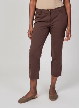 Pantacourt tissage popeline taille normale marron CARLA KOPS femme