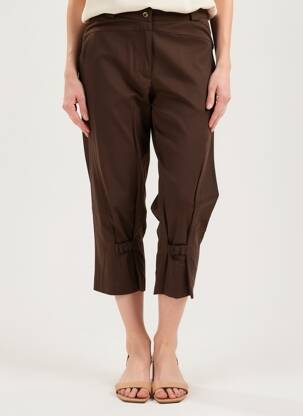 Pantacourt stretch taille normale marron TERRAMODA femme
