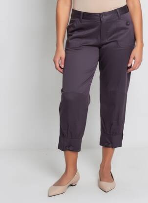 Pantacourt tissage popeline taille normale violet DIPLODOCUS femme