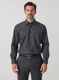 Chemise manches longues coupe droite noir PRE END homme