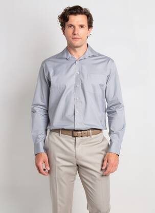 Chemise manches longues coupe droite gris PRE END homme