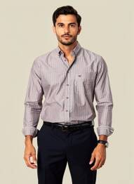 Chemise manches longues coupe droite gris CAMEL ACTIVE homme