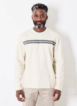 T-shirt stretch manches longues beige G.H.BASS&CO. homme