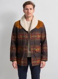 Manteau long coupe droite sans capuche noir IRON AND RESIN homme