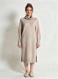Robe pull resserrée sur le bas manches longues marron STREET ONE femme