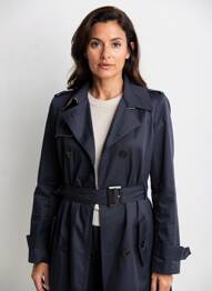 Trench tissage popeline sans capuche bleu S.OLIVER femme