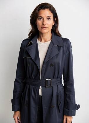 Trench tissage popeline sans capuche bleu S.OLIVER femme