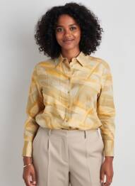 Chemisier tissage crêpe manches longues orange YAYA femme