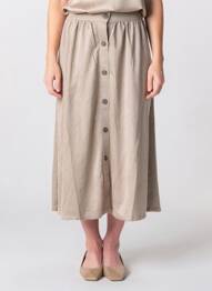 Jupe longue coupe évasée beige THE KORNER femme